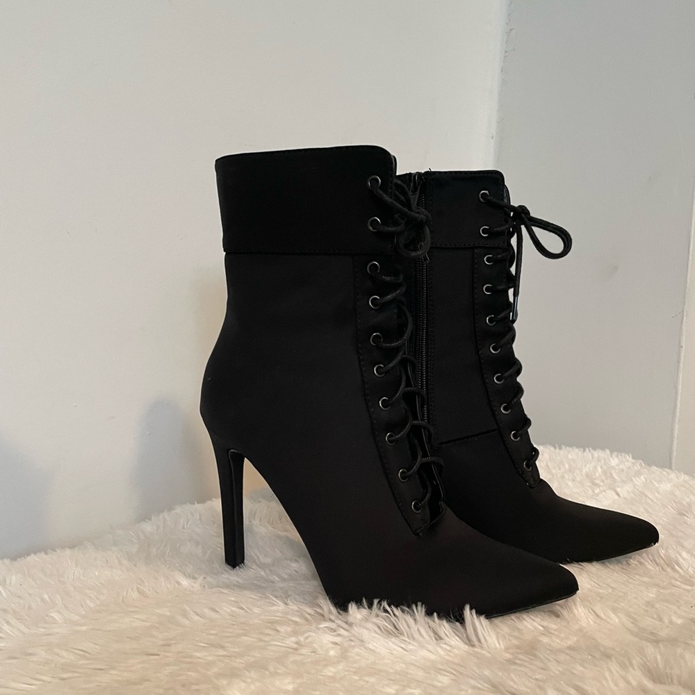 Black lace up boots